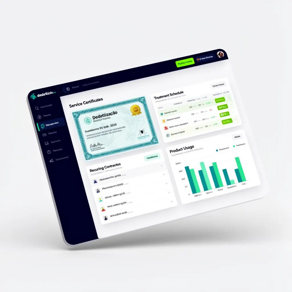 Painel da Operix Brasil para software para dedetização